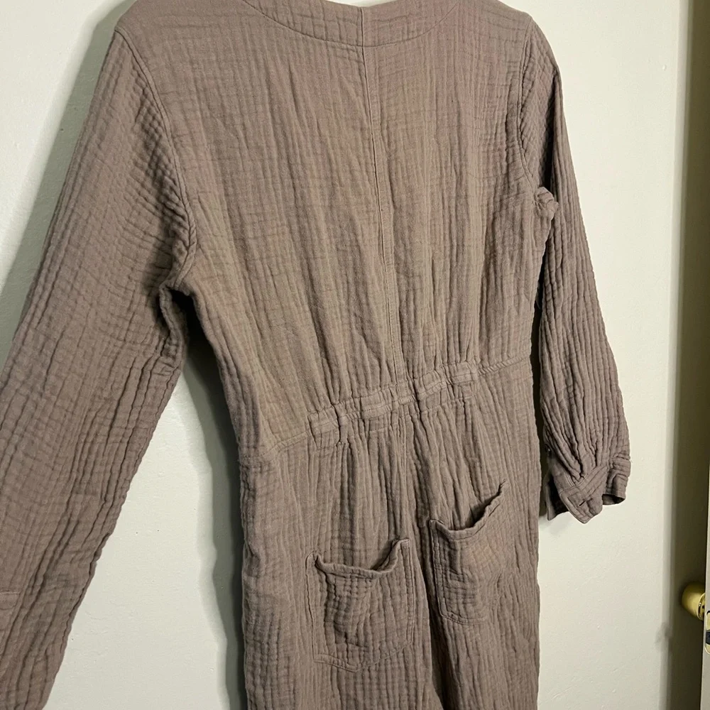Madewell Taupe‎ Button-Front Jumpsuit